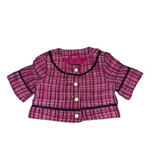 Janie and Jack Tweed Boucle Jacket Blazer Pink Size 3-6 Months